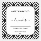 Schwarz-Weiß-handgefertigte Kalligraphie-Kronensch Quadratischer Aufkleber (Vorderseite)