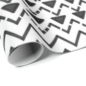 Schwarz-Weiß-Handgezeichnete Azteken Geschenkpapier (Rolleneckpunkt)