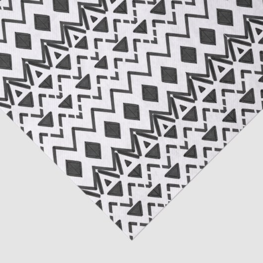 Schwarz-Weiß-Handgezeichnete Azteken Seidenpapier (Ausschnitt)