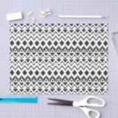 Schwarz-Weiß-Handgezeichnete Azteken Seidenpapier (Handwerk)