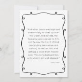 Schwarz-Weiß-Handgezeichnete Taufe Einladung (Rückseite)