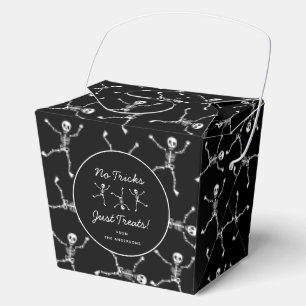 Schwarz-weiß handgezeichnetes Skelett Halloween Geschenkschachtel