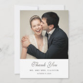 Schwarz-Weiß-Handgezogene Blüte | Vielen Dank Dankeskarte (Vorderseite)