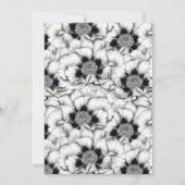 Schwarz-Weiß-Handgezogene Blüte | Vielen Dank Dankeskarte (Rückseite)