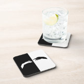 Schwarz-Weiß-Hands Moderne Kunst Getränkeuntersetzer (Rechte Seite)