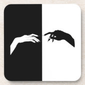 Schwarz-Weiß-Hands Moderne Kunst Getränkeuntersetzer (Vorderseite)