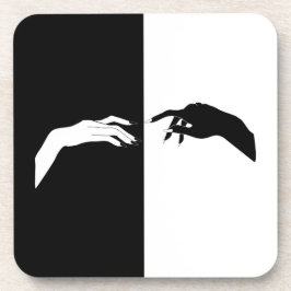 Schwarz-Weiß-Hands Moderne Kunst Getränkeuntersetzer