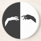 Schwarz-Weiß-Hands Moderne Kunst Getränkeuntersetzer (Vorne)