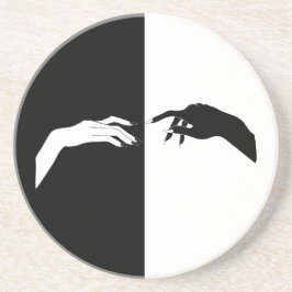 Schwarz-Weiß-Hands Moderne Kunst Getränkeuntersetzer