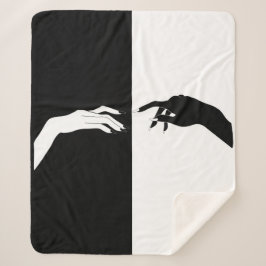 Schwarz-Weiß-Hands Moderne Kunst Sherpadecke