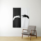 Schwarz-Weiß-Hands Moderne Kunst Wandteppich (Beispiel)