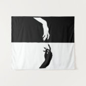 Schwarz-Weiß-Hands Moderne Kunst Wandteppich (Vorderseite (Horizontal))