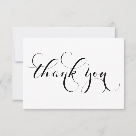 Schwarz-Weiß-Handschrift Dankeschön-Karte RSVP Karte (Vorderseite)