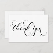 Schwarz-Weiß-Handschrift Dankeschön-Karte RSVP Karte (Vorne/Hinten)