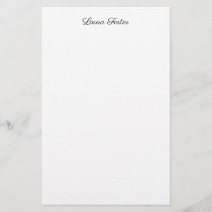 Schwarz Weiß Handschrift Elegant Minimalist Name Briefpapier