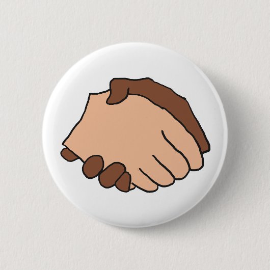 Schwarz-Weiß-Handshake Anti-Rassist Button (Vorderseite)