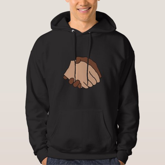 Schwarz-Weiß-Handshake Anti-Rassist Hoodie (Vorderseite)