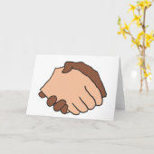 Schwarz-Weiß-Handshake Anti-Rassist Karte (Gelbe Blume)