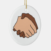 Schwarz-Weiß-Handshake Anti-Rassist Keramik Ornament (Rechts)