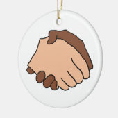 Schwarz-Weiß-Handshake Anti-Rassist Keramik Ornament (Links)