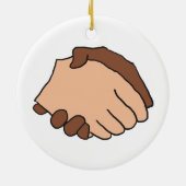 Schwarz-Weiß-Handshake Anti-Rassist Keramik Ornament (Hinten)