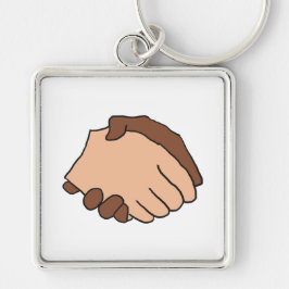 Schwarz-Weiß-Handshake Anti-Rassist Schlüsselanhänger