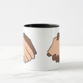 Schwarz-Weiß-Handshake Anti-Rassist Tasse (Zentrum)