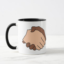 Schwarz-Weiß-Handshake Anti-Rassist Tasse