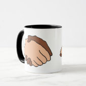 Schwarz-Weiß-Handshake Anti-Rassist Tasse (Vorderseite Links)