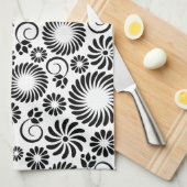 Schwarz-Weiß-Handtuch Geschirrtuch (Viertel Falte)