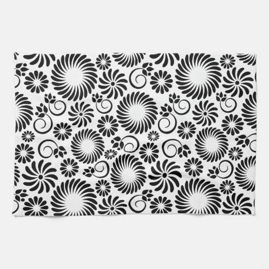 Schwarz-Weiß-Handtuch Geschirrtuch (Horizontal)