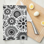 Schwarz-Weiß-Handtuch Küchentuch (Viertel Falte)