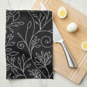 Schwarz-Weiß-Handtuch Küchentuch (Viertel Falte)