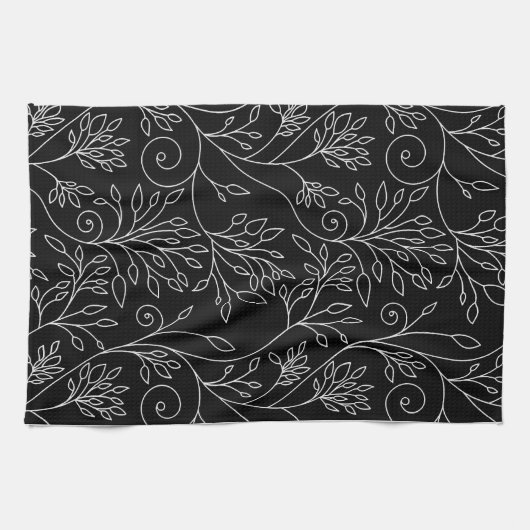 Schwarz-Weiß-Handtuch Küchentuch (Horizontal)
