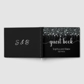 Schwarz-Weiß-Hanging-Lights Hochzeit Gästebuch (Voll)