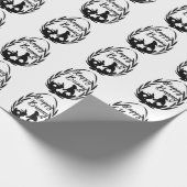 Schwarz-Weiß Happy Bunny Oaster Geschenkpapier (Ecke)