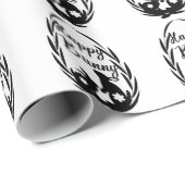 Schwarz-Weiß Happy Bunny Oaster Geschenkpapier (Rolleneckpunkt)