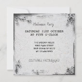 Schwarz-Weiß Happy Halloween Einladung (Rückseite)