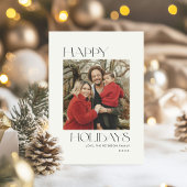 Schwarz-Weiß-Happy Holidays Foto Feiertagskarte