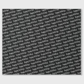 Schwarz-Weiß-Happy Holidays-Muster Geschenkpapier (Flach)