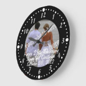 Schwarz-Weiß-Happy-Jubiläum Foto Wall Clock Große Wanduhr (Winkel)