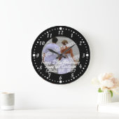 Schwarz-Weiß-Happy-Jubiläum Foto Wall Clock Große Wanduhr (Zuhause)