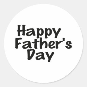 Schwarz-Weiß-Happy-Vatertag-Design Runder Aufkleber
