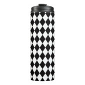 Schwarz-Weiß-Harlekin Thermosbecher (Vorderseite)