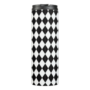 Schwarz-Weiß-Harlekin Thermosbecher