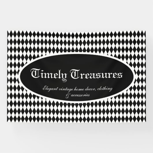 Schwarz-Weiß-Harlequin-Custom Banner (Horizontal)