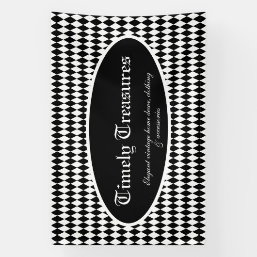 Schwarz-Weiß-Harlequin-Custom Banner (Vertikal)