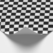 Schwarz-Weiß-Harlequin-Diamantmuster Geschenkpapier (Ecke)