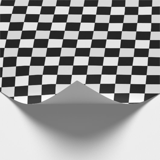 Schwarz-Weiß-Harlequin-Diamantmuster Geschenkpapier (Ecke)