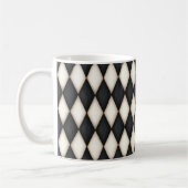 Schwarz-Weiß-Harlequin Diamond-Karo-Muster Kaffeetasse (Links)